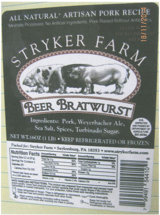 Pennsylvania Firm Recalls Pork Products Due To Misbranding and Undeclared Allergens (Soy)